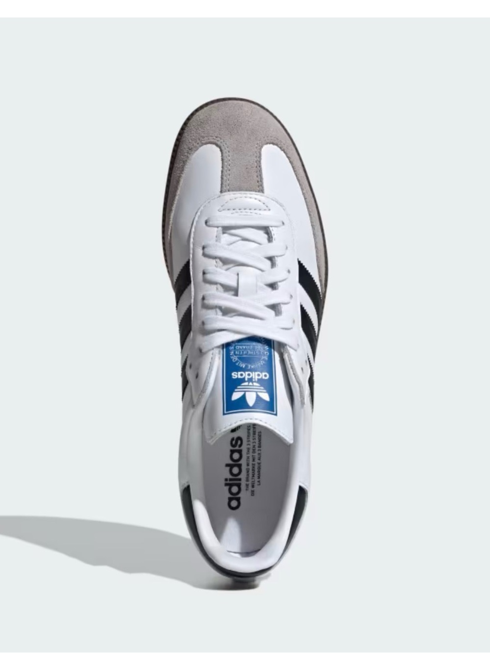 adidas Samba Leather Sneaker - White, Black, Grey - Picture 2 of 6